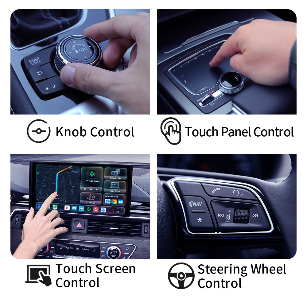 Hmax maintaining original car operations including Knob, Touch Panel, Touch Screen, and Steering Wheel Controls.